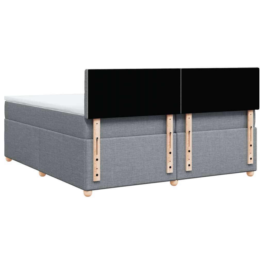 Sommier à lattes de lit avec matelas Gris clair 200x200cm Tissu - XIOS