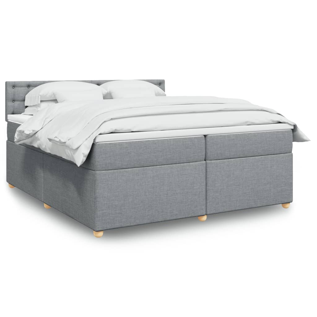 Sommier à lattes de lit avec matelas Gris clair 200x200cm Tissu - XIOS