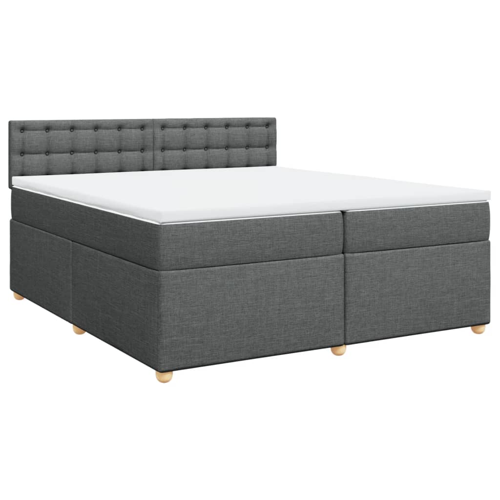Sommier à lattes de lit avec matelas Gris foncé 200x200cm Tissu - XIOS