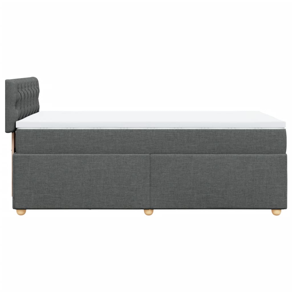 Sommier à lattes de lit avec matelas gris foncé 90x190 cm simple tissu - XIOS