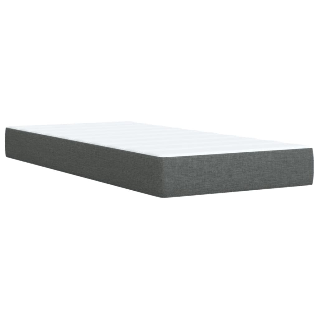 Sommier à lattes de lit avec matelas gris foncé 90x190 cm simple tissu - XIOS