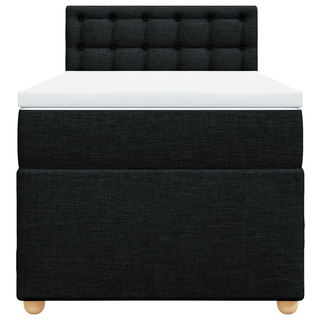 Sommier à lattes de lit avec matelas noir 90x190 cm simple tissu - XIOS