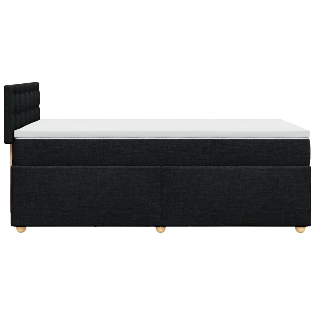 Sommier à lattes de lit avec matelas noir 90x190 cm simple tissu - XIOS