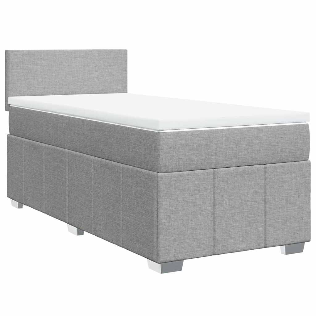 Sommier à lattes de lit avec matelas gris clair 80x200 cm tissu - XIOS