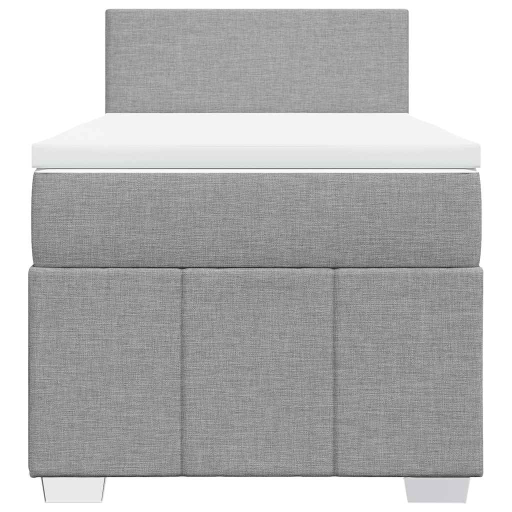 Sommier à lattes de lit avec matelas gris clair 80x200 cm tissu - XIOS