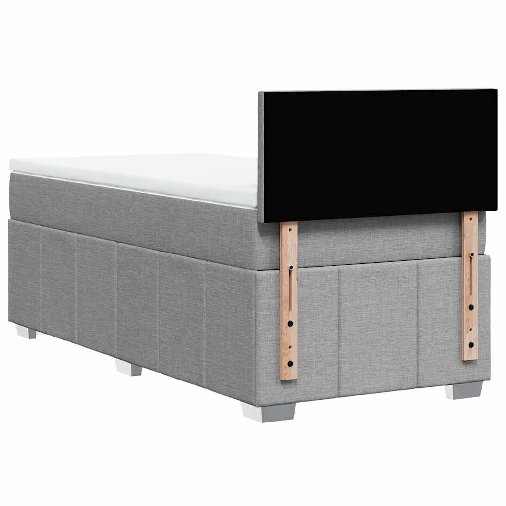 Sommier à lattes de lit avec matelas gris clair 80x200 cm tissu - XIOS