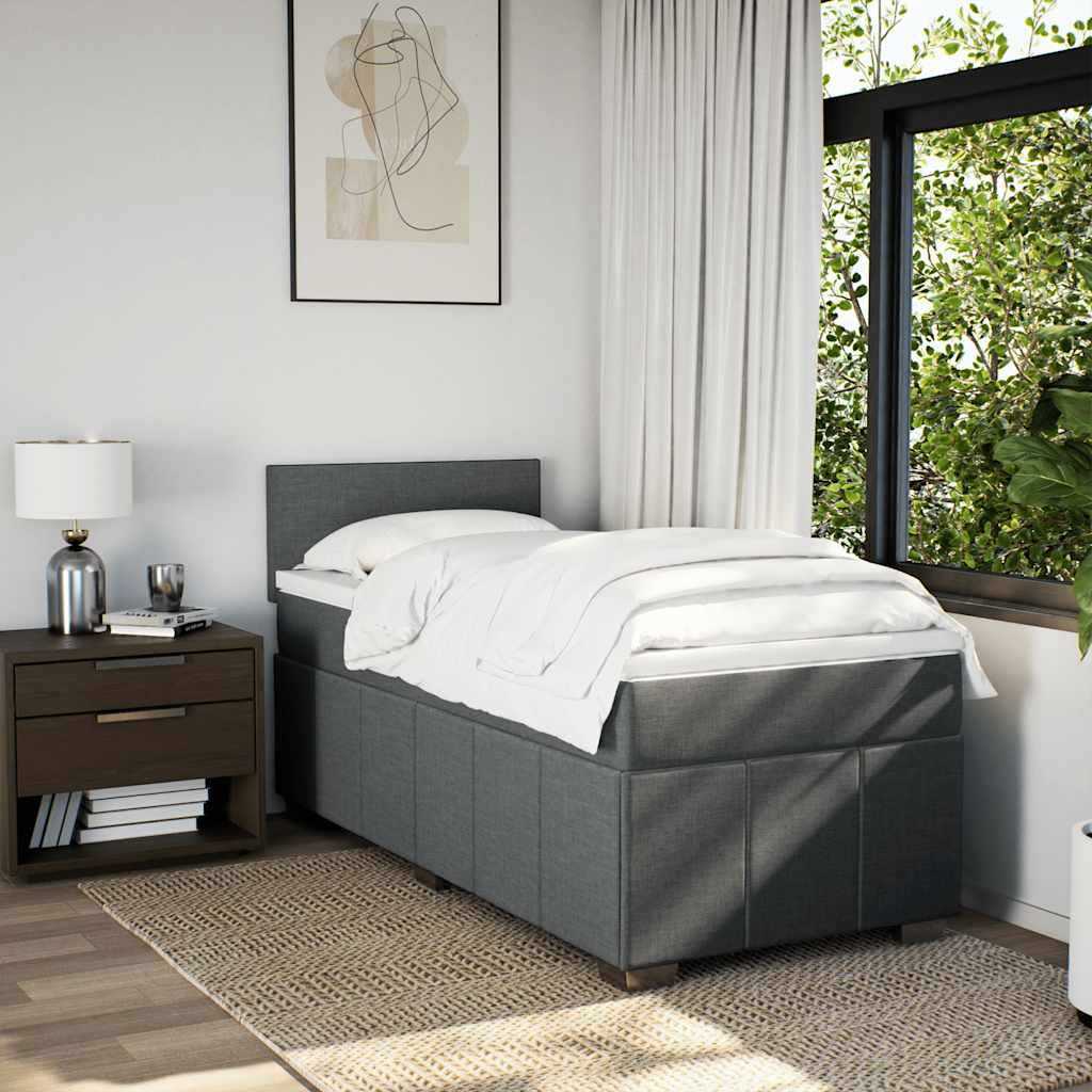 Sommier à lattes de lit avec matelas Gris foncé 80x200 cm Tissu - XIOS