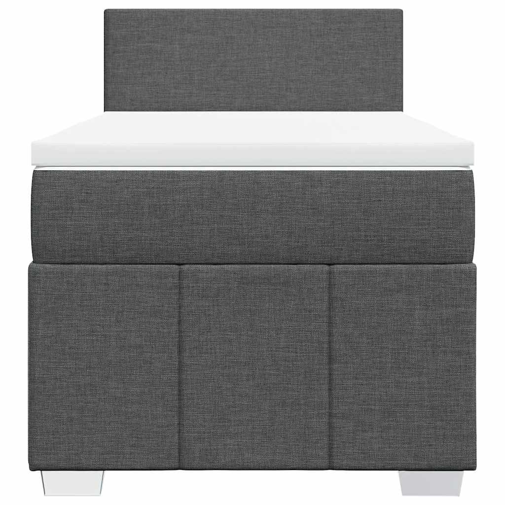 Sommier à lattes de lit avec matelas Gris foncé 80x200 cm Tissu - XIOS