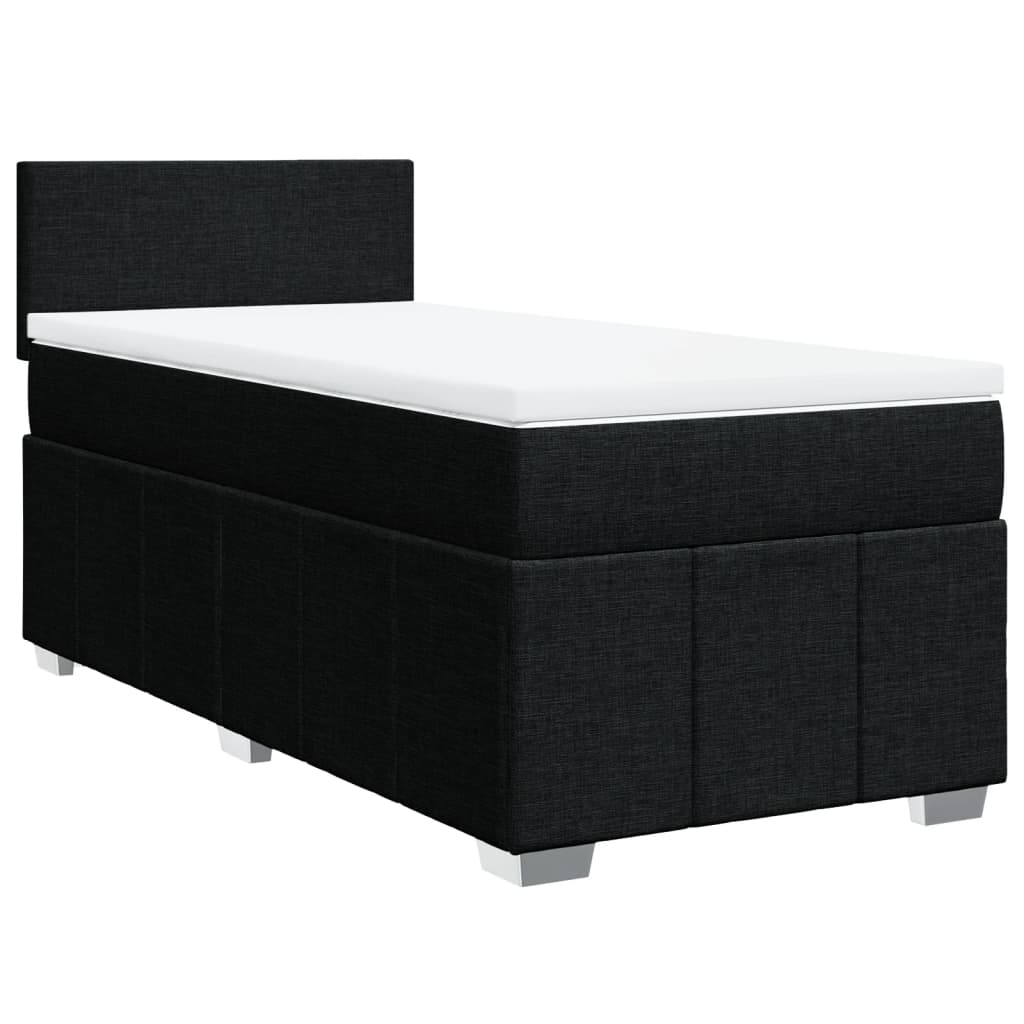 Sommier à lattes de lit et matelas Noir 80x200 cm Tissu - XIOS