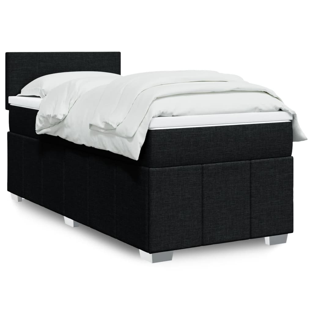 Sommier à lattes de lit et matelas Noir 80x200 cm Tissu - XIOS