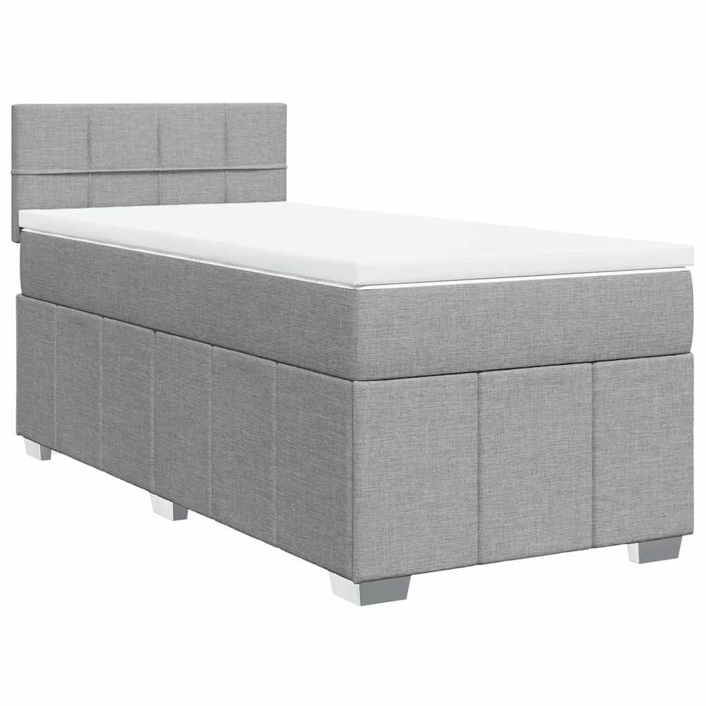 Sommier à lattes de lit avec matelas gris clair 80x200 cm tissu - XIOS