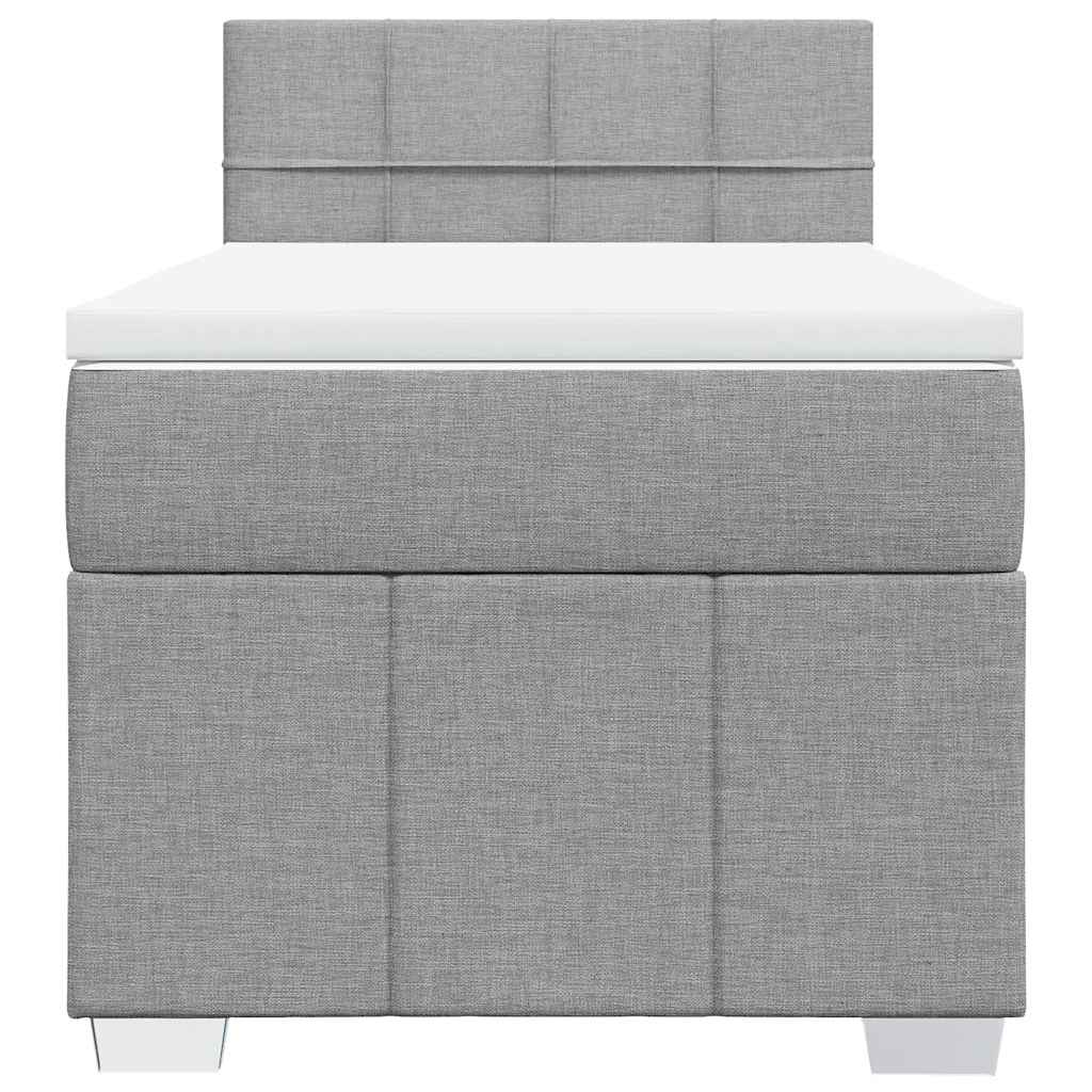 Sommier à lattes de lit avec matelas gris clair 80x200 cm tissu - XIOS