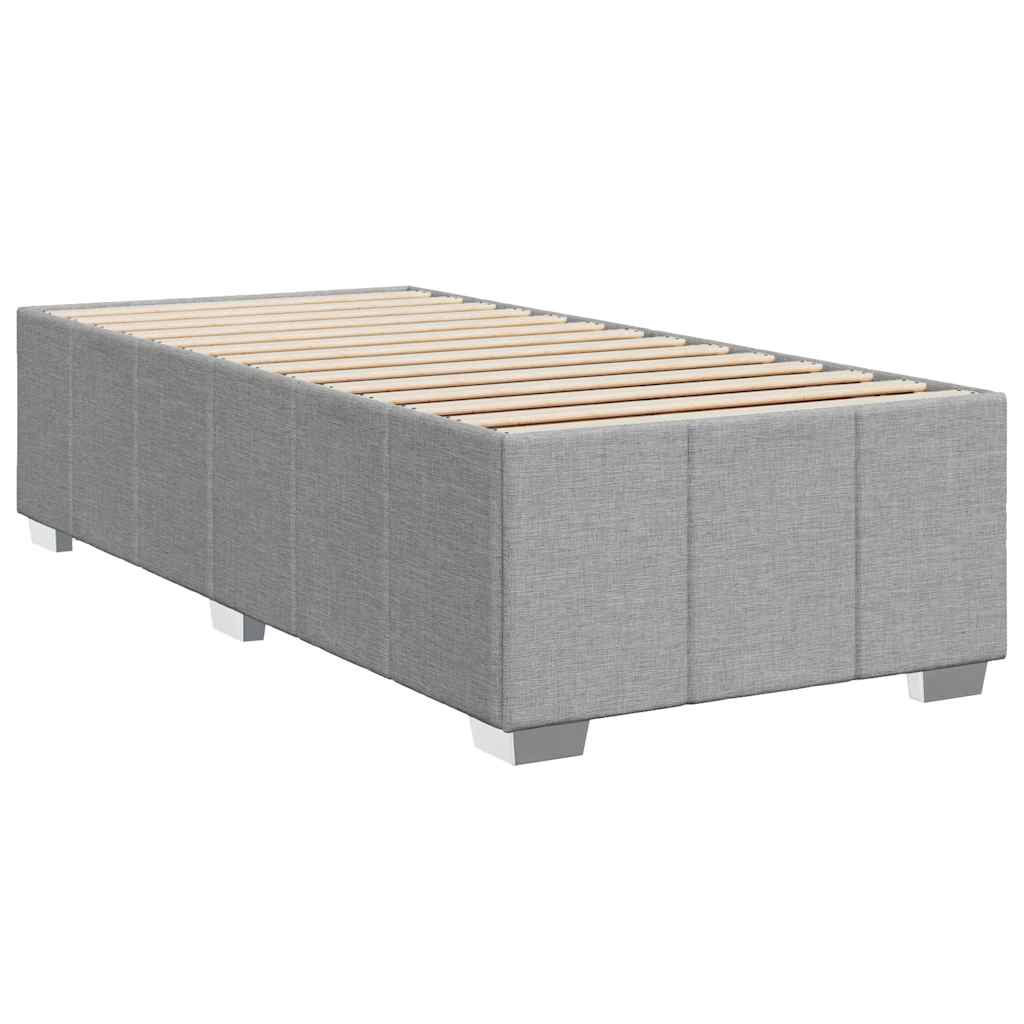 Sommier à lattes de lit avec matelas gris clair 80x200 cm tissu - XIOS