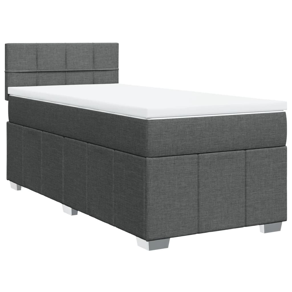 Sommier à lattes de lit avec matelas Gris foncé 80x200 cm Tissu - XIOS