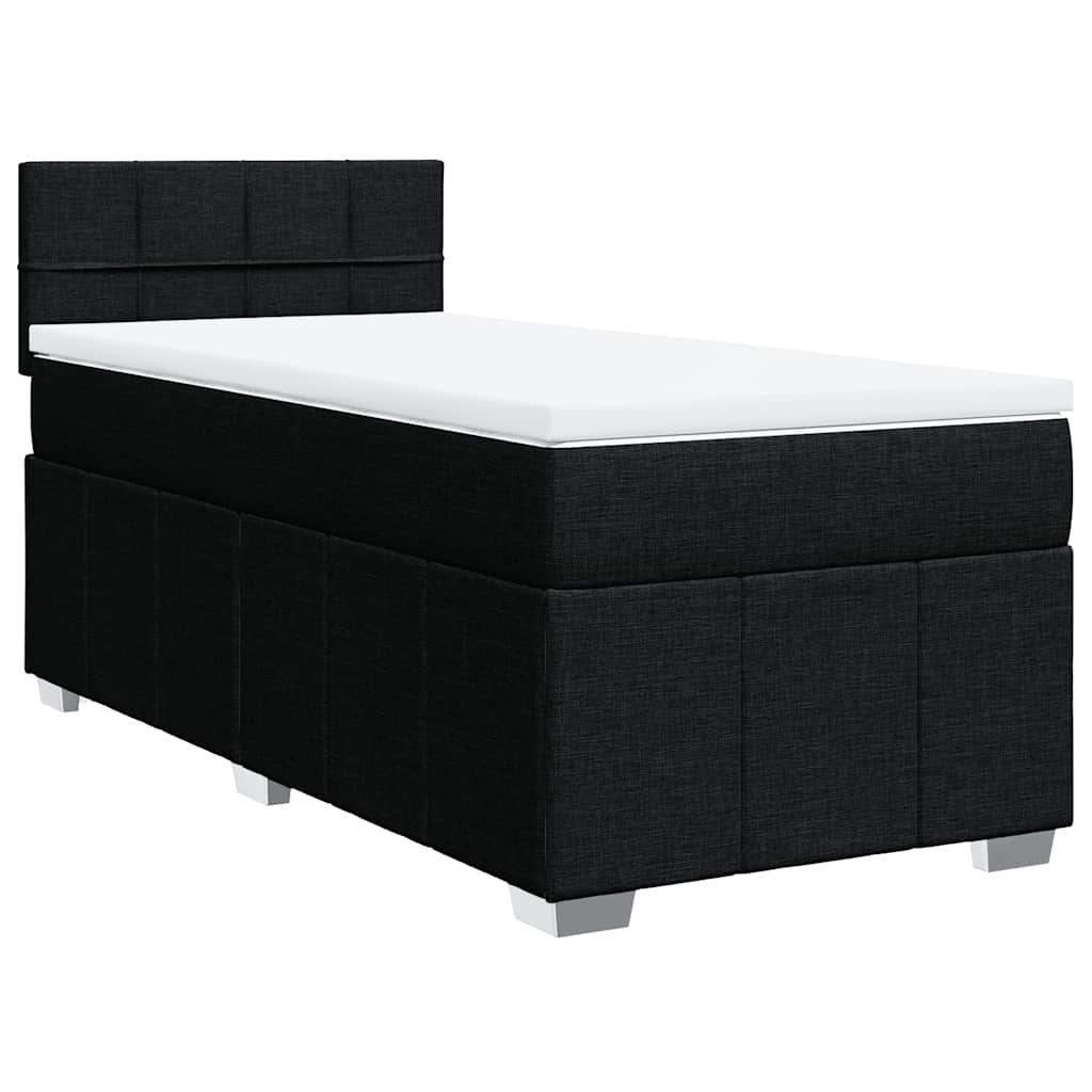 Sommier à lattes de lit et matelas Noir 80x200 cm Tissu - XIOS