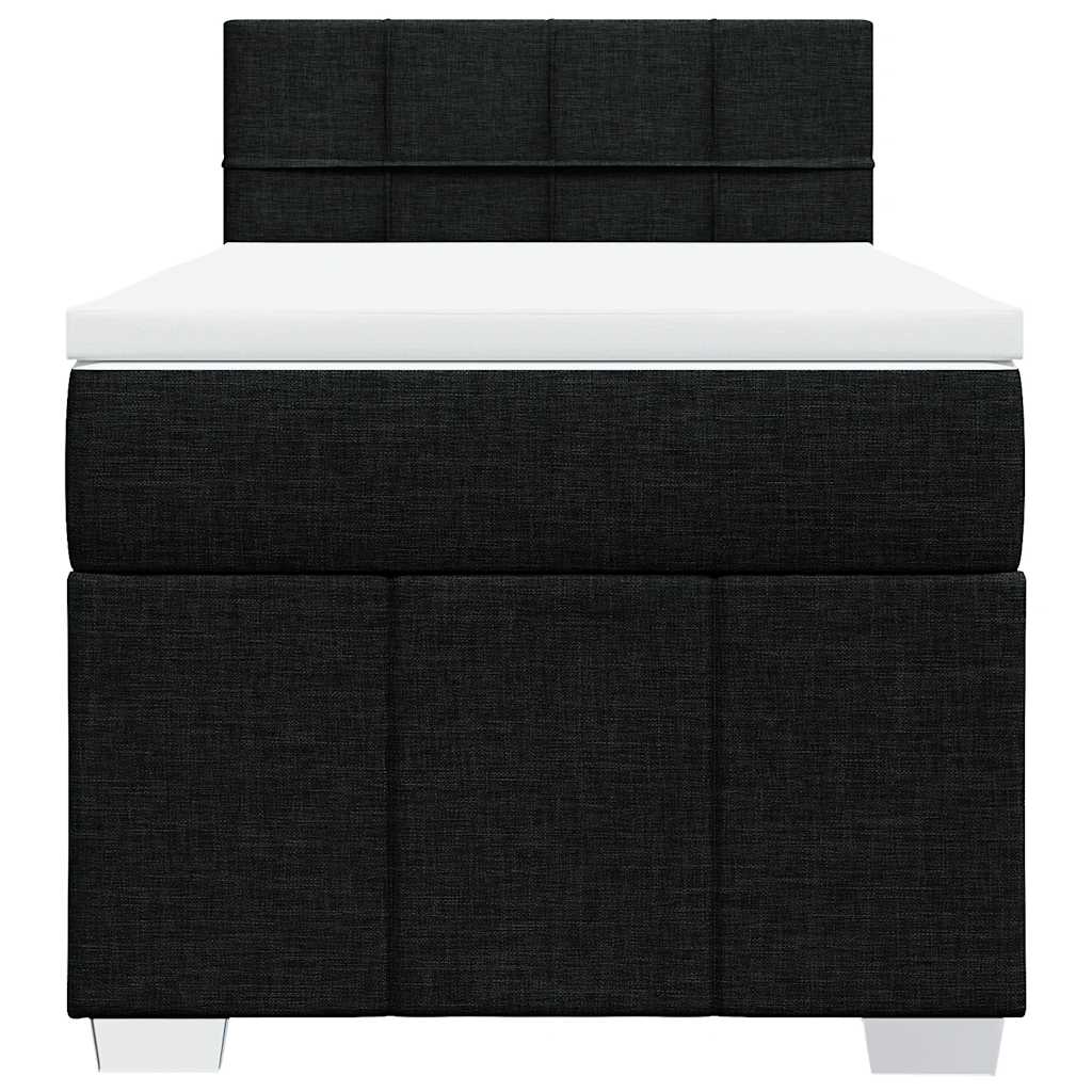 Sommier à lattes de lit et matelas Noir 80x200 cm Tissu - XIOS