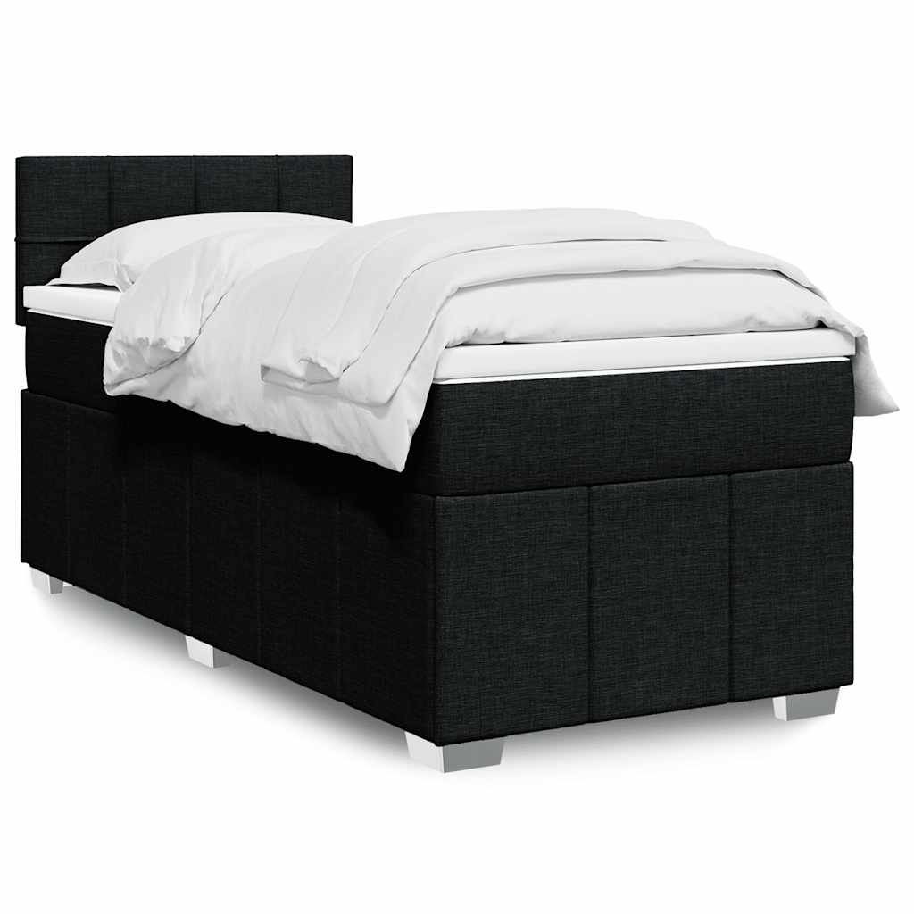 Sommier à lattes de lit et matelas Noir 80x200 cm Tissu - XIOS