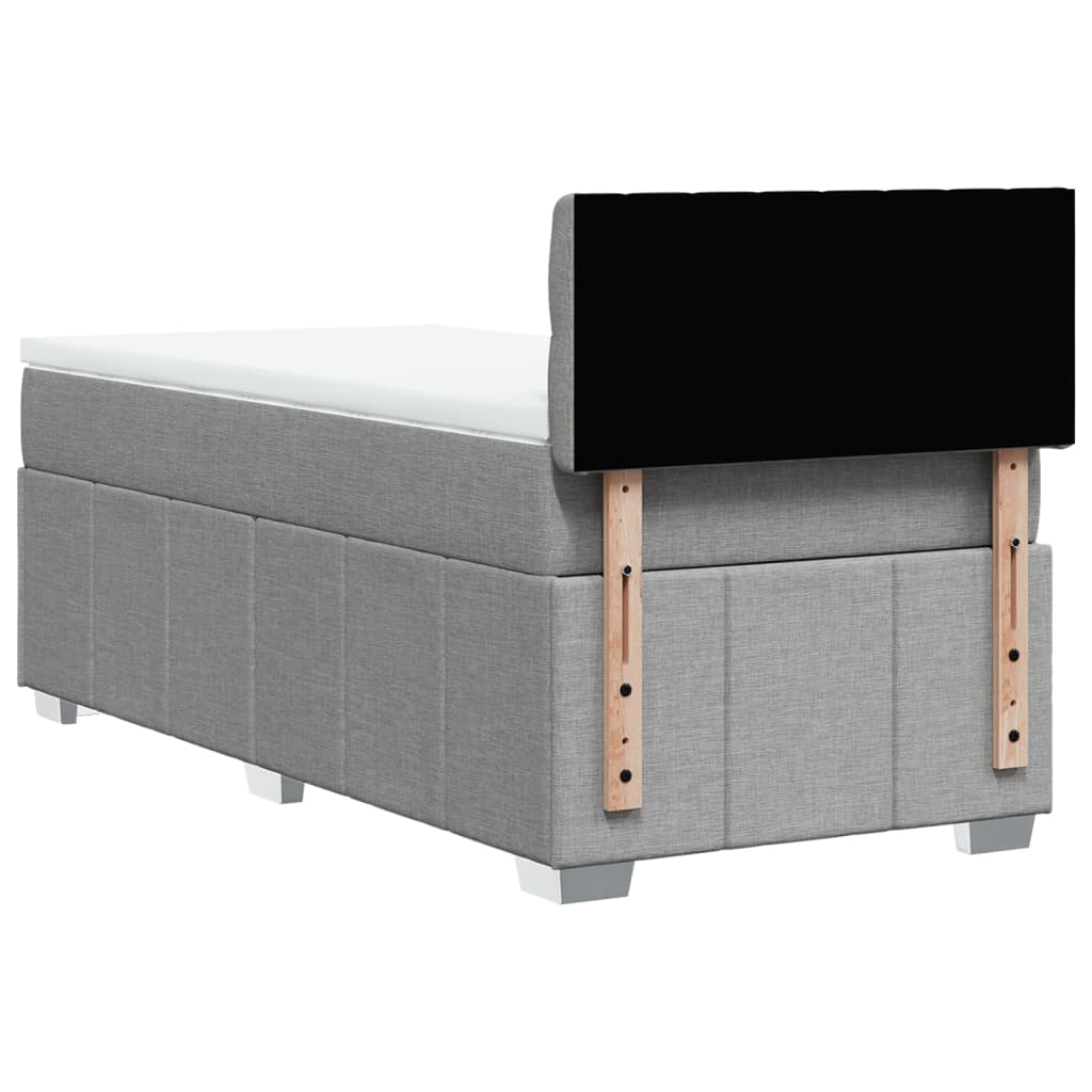 Sommier à lattes de lit avec matelas gris clair 80x200 cm tissu - XIOS