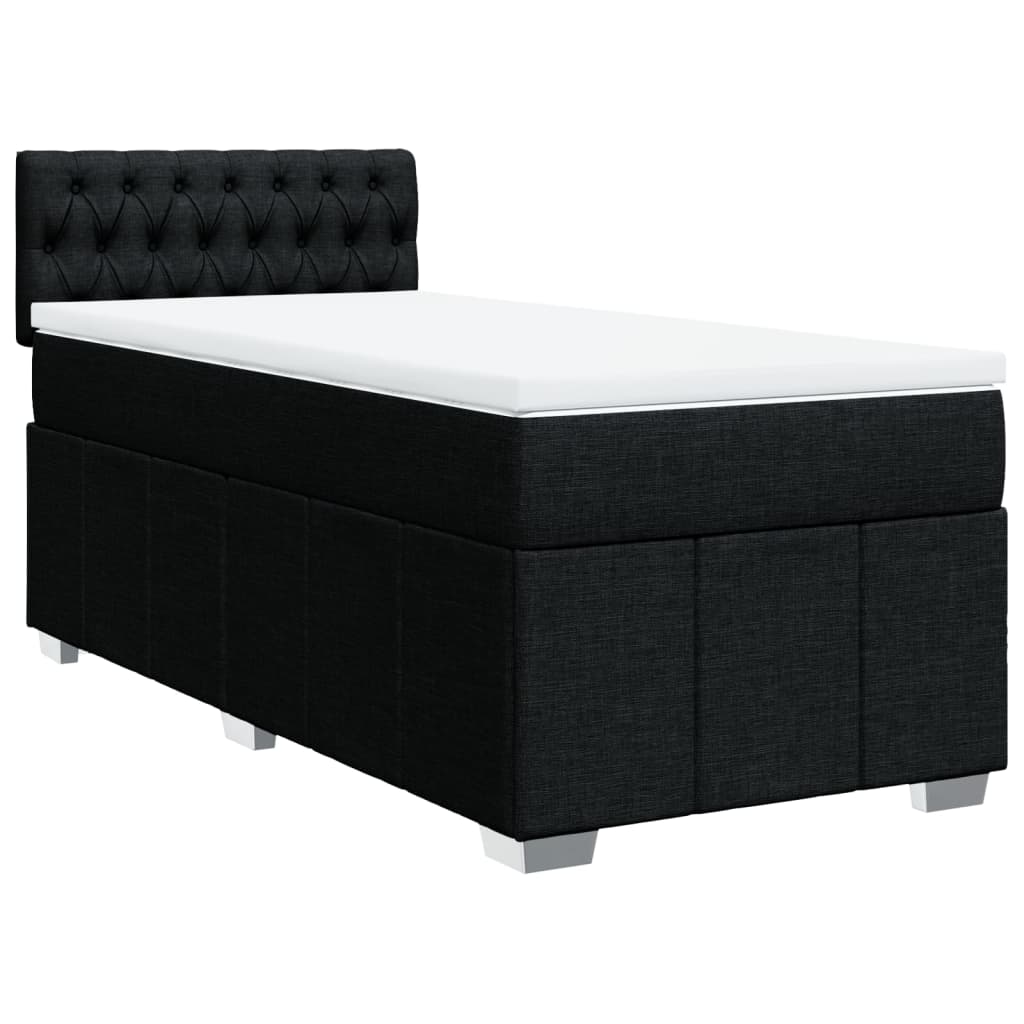 Sommier à lattes de lit et matelas Noir 80x200 cm Tissu - XIOS