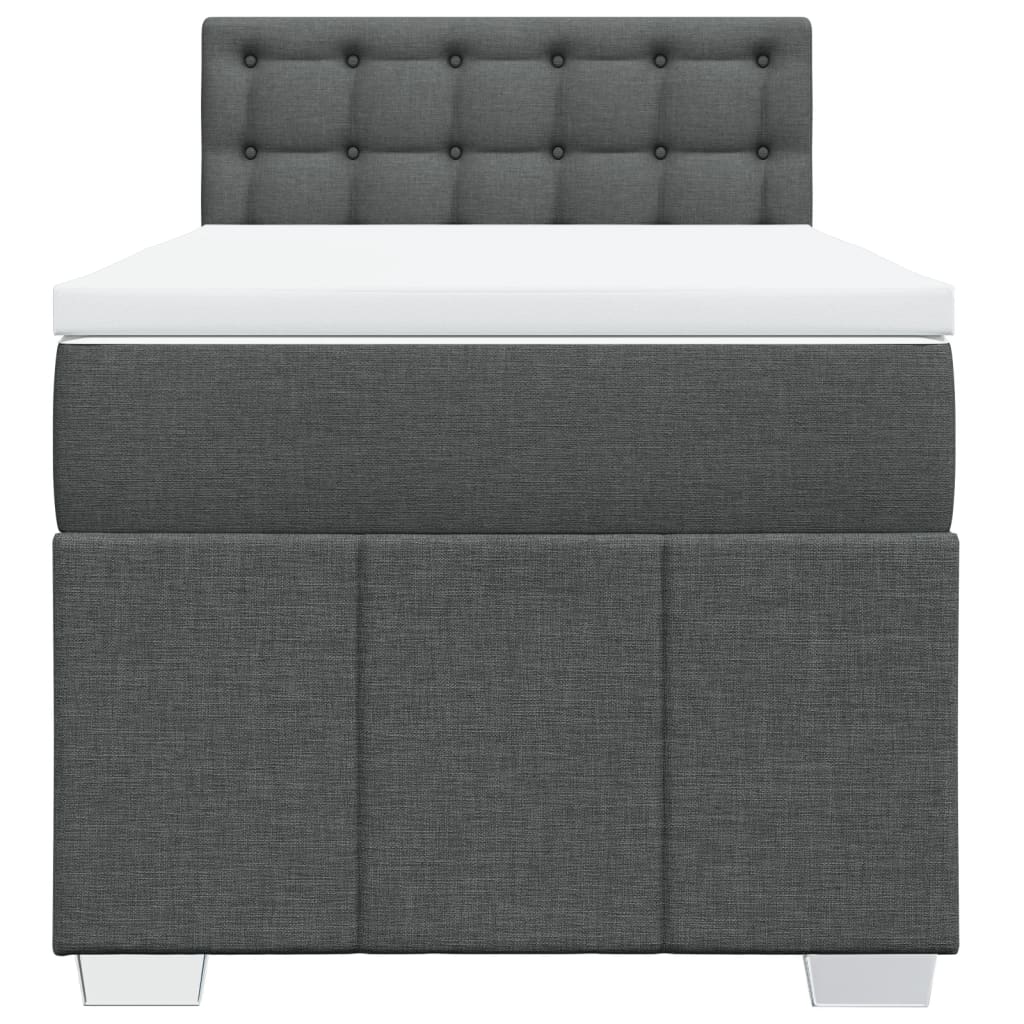 Sommier à lattes de lit avec matelas Gris foncé 80x200 cm Tissu