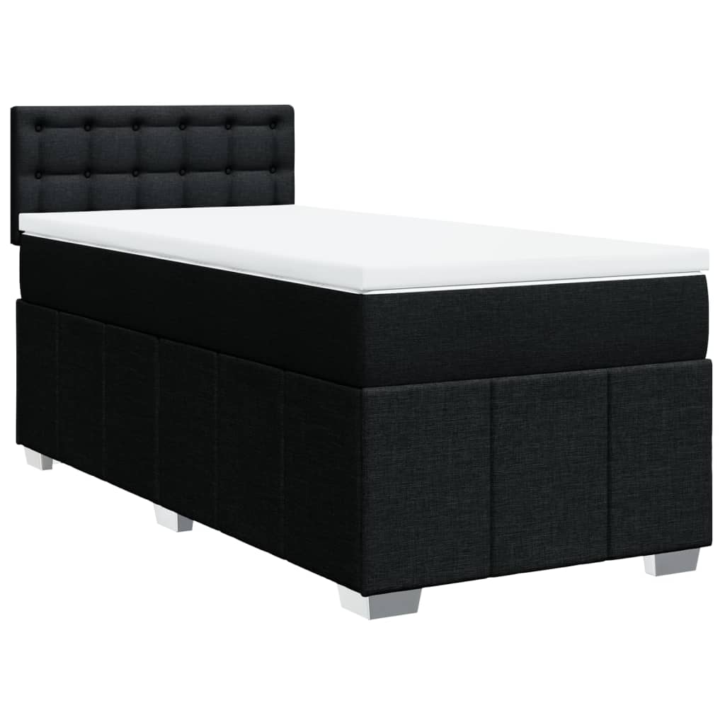 Sommier à lattes de lit et matelas Noir 80x200 cm Tissu - XIOS