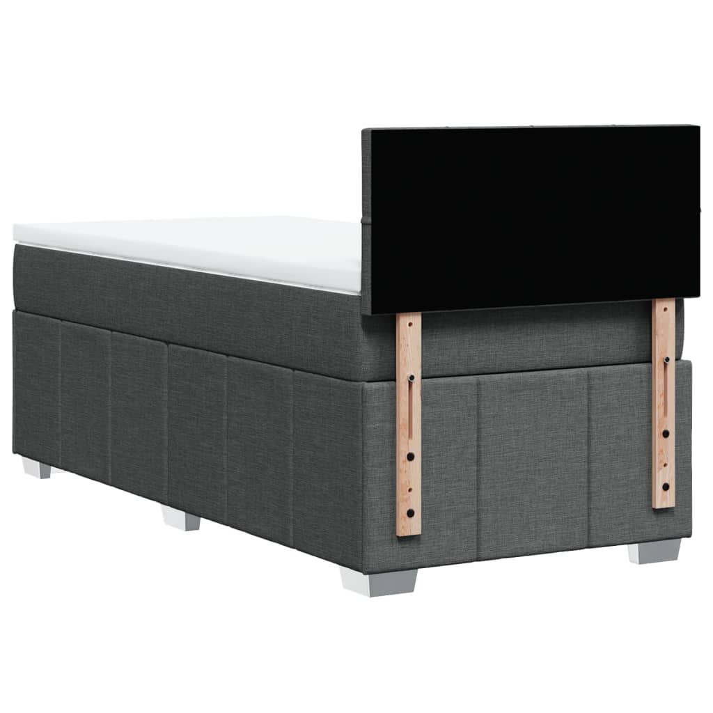 Sommier à lattes de lit et matelas Gris foncé 90x190 cm Tissu - XIOS