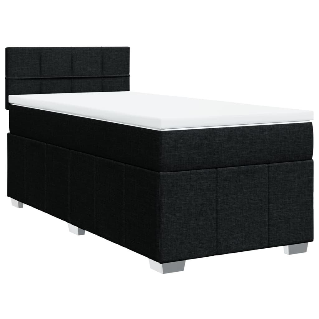 Sommier à lattes de lit avec matelas Noir 90x190 cm Tissu - XIOS