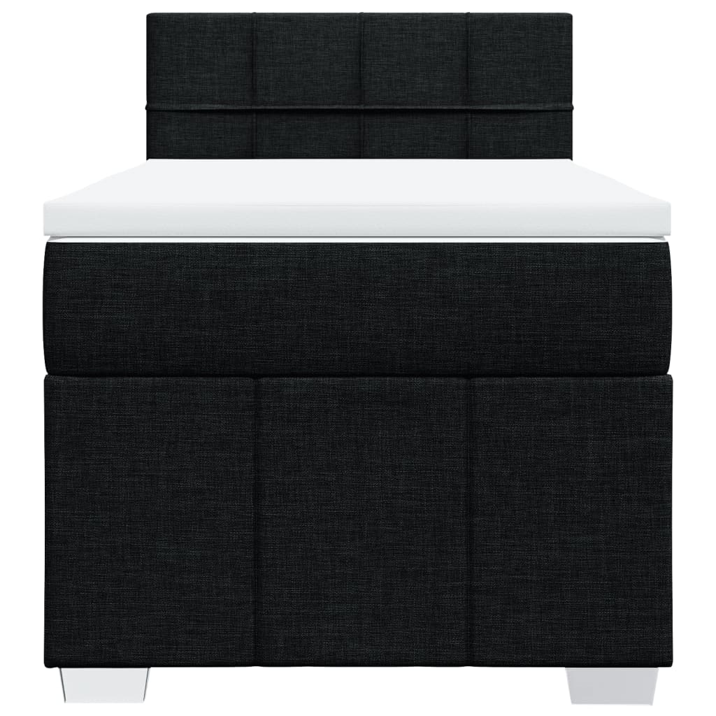Sommier à lattes de lit avec matelas Noir 90x190 cm Tissu - XIOS