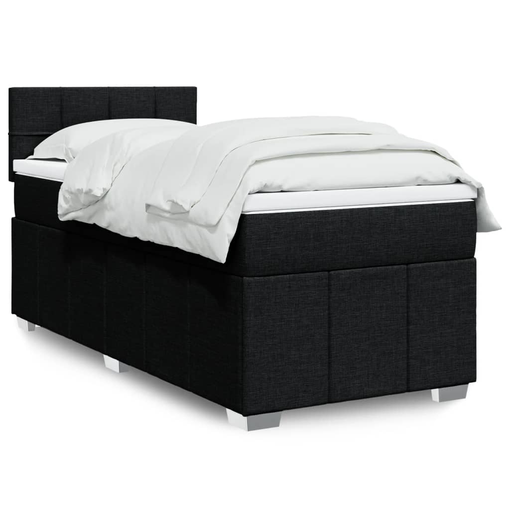 Sommier à lattes de lit avec matelas Noir 90x190 cm Tissu - XIOS