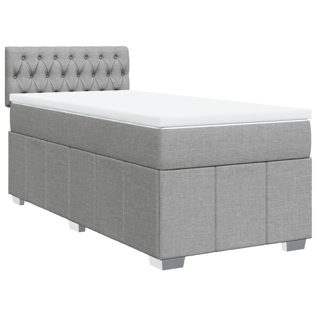 Sommier à lattes de lit et matelas Gris clair 90x190 cm Tissu - XIOS