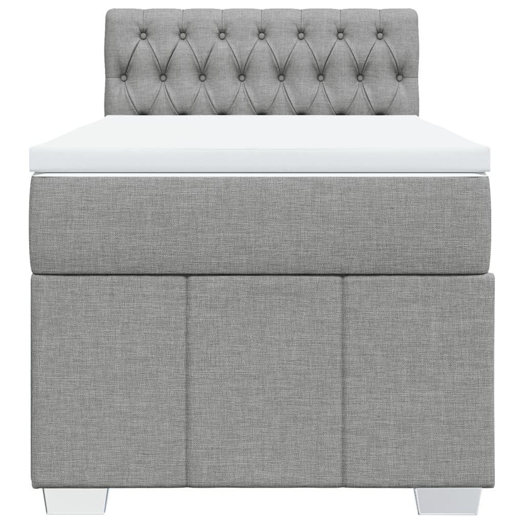 Sommier à lattes de lit et matelas Gris clair 90x190 cm Tissu - XIOS