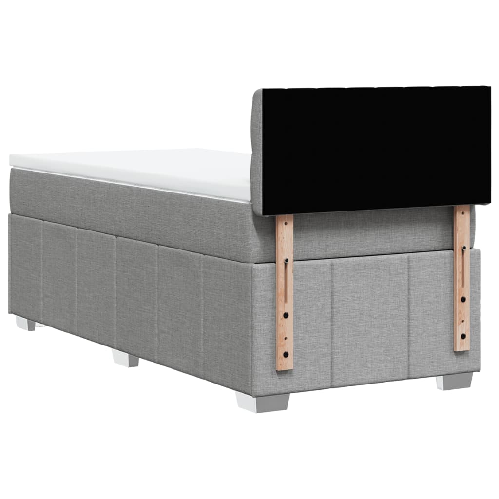 Sommier à lattes de lit et matelas Gris clair 90x190 cm Tissu - XIOS
