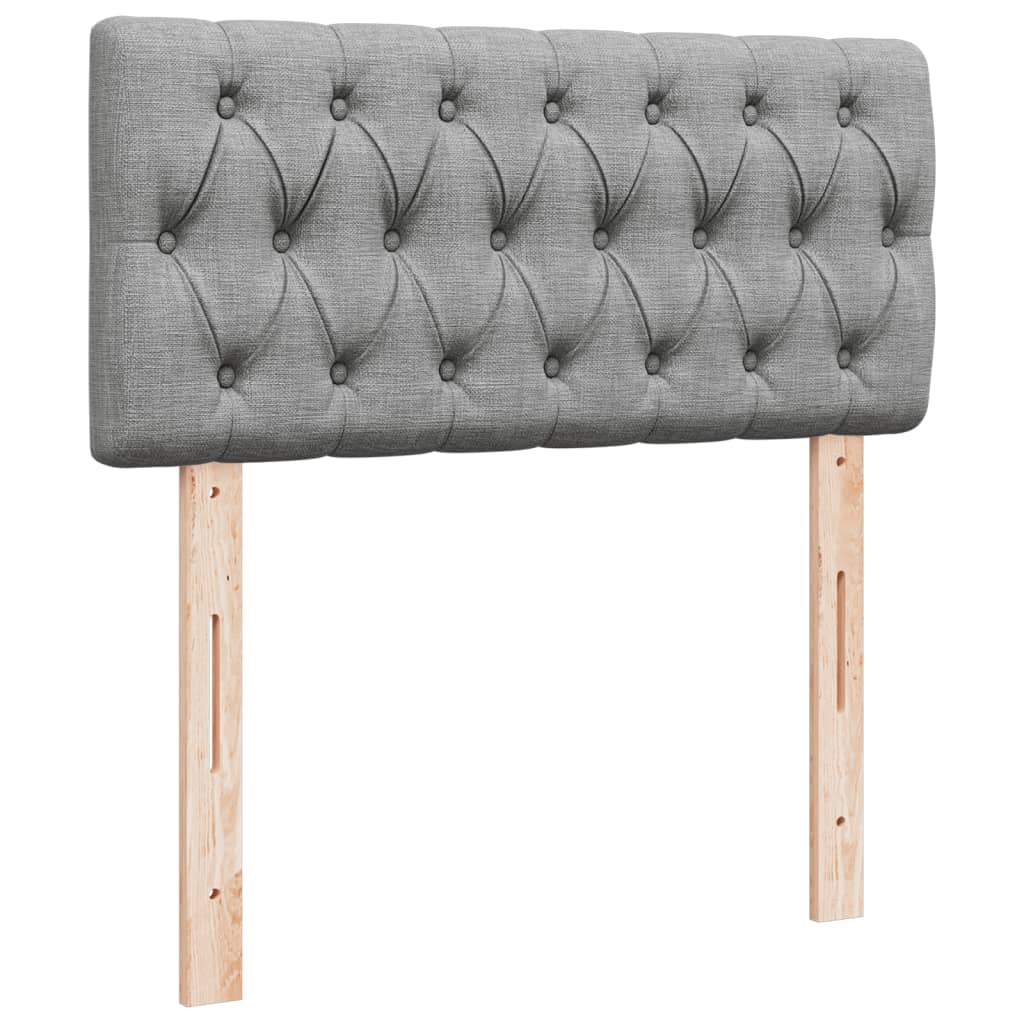 Sommier à lattes de lit et matelas Gris clair 90x190 cm Tissu - XIOS