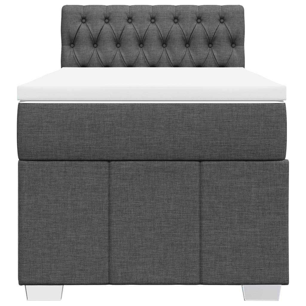 Sommier à lattes de lit et matelas Gris foncé 90x190 cm Tissu - XIOS