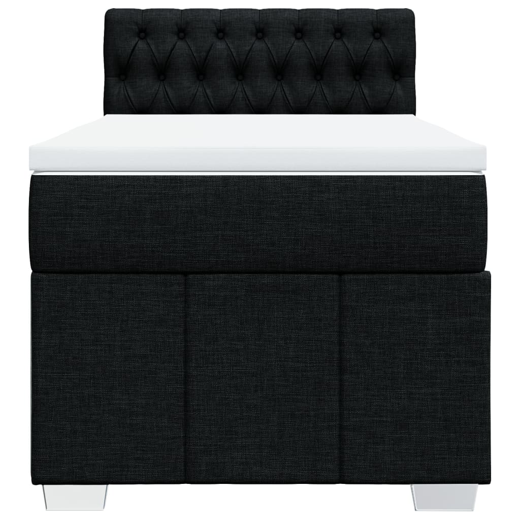 Sommier à lattes de lit avec matelas Noir 90x190 cm Tissu - XIOS