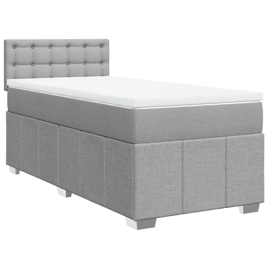 Sommier à lattes de lit et matelas Gris clair 90x190 cm Tissu - XIOS