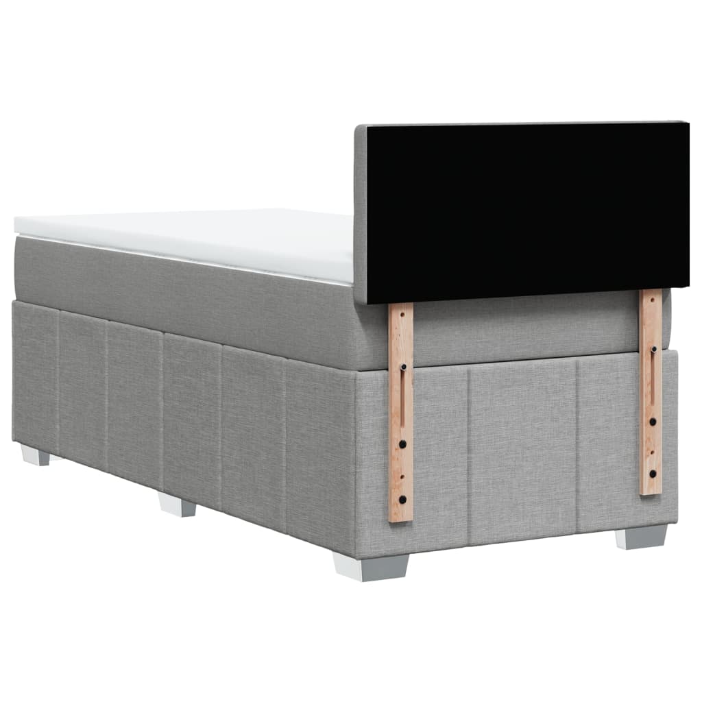 Sommier à lattes de lit et matelas Gris clair 90x190 cm Tissu - XIOS
