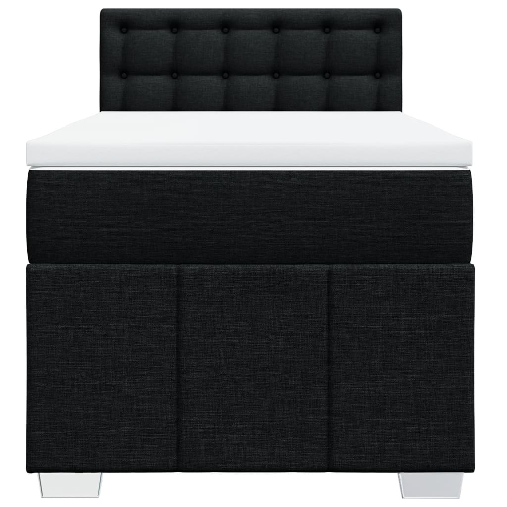 Sommier à lattes de lit avec matelas Noir 90x190 cm Tissu - XIOS