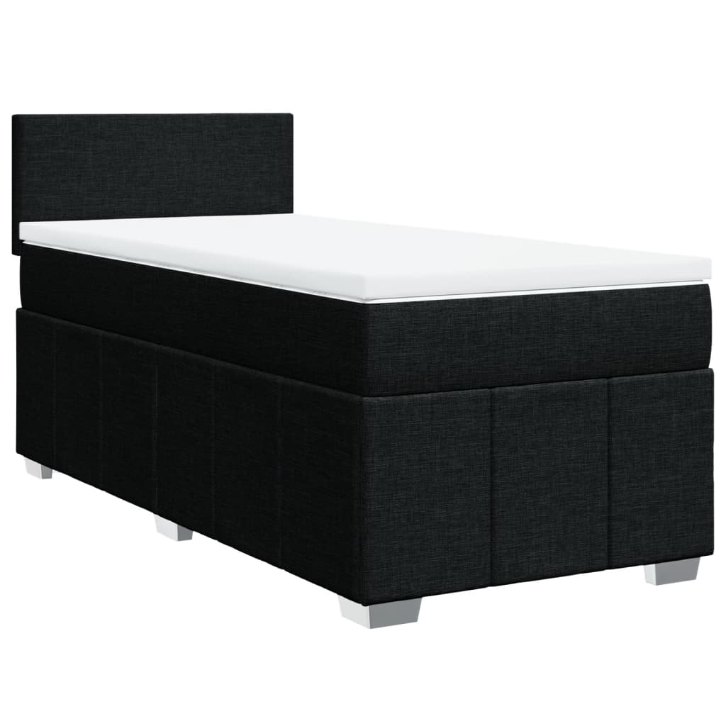 Sommier à lattes de lit avec matelas Noir 90x200 cm Tissu - XIOS