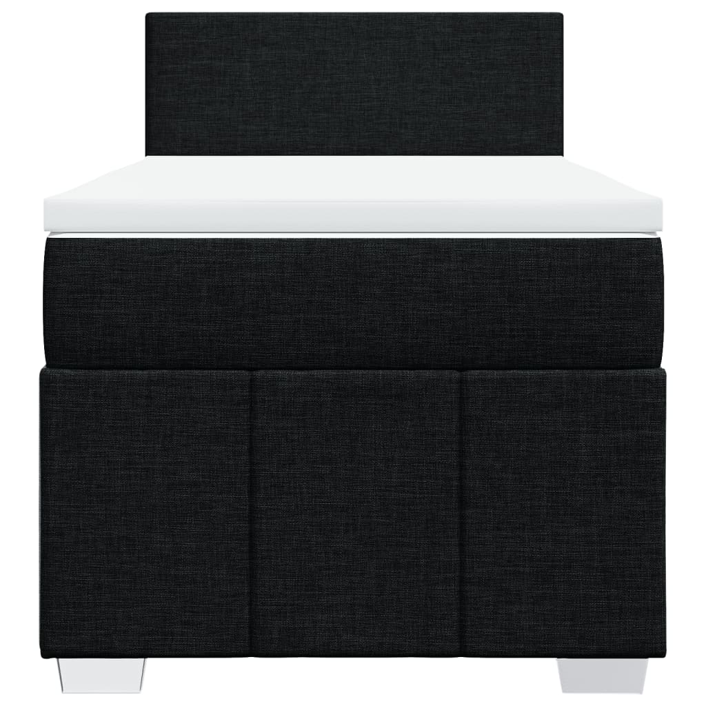 Sommier à lattes de lit avec matelas Noir 90x200 cm Tissu - XIOS
