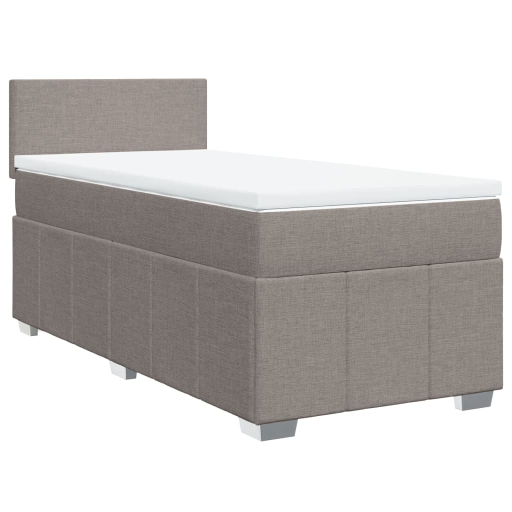 Sommier à lattes de lit avec matelas Taupe 90x200 cm Tissu - XIOS
