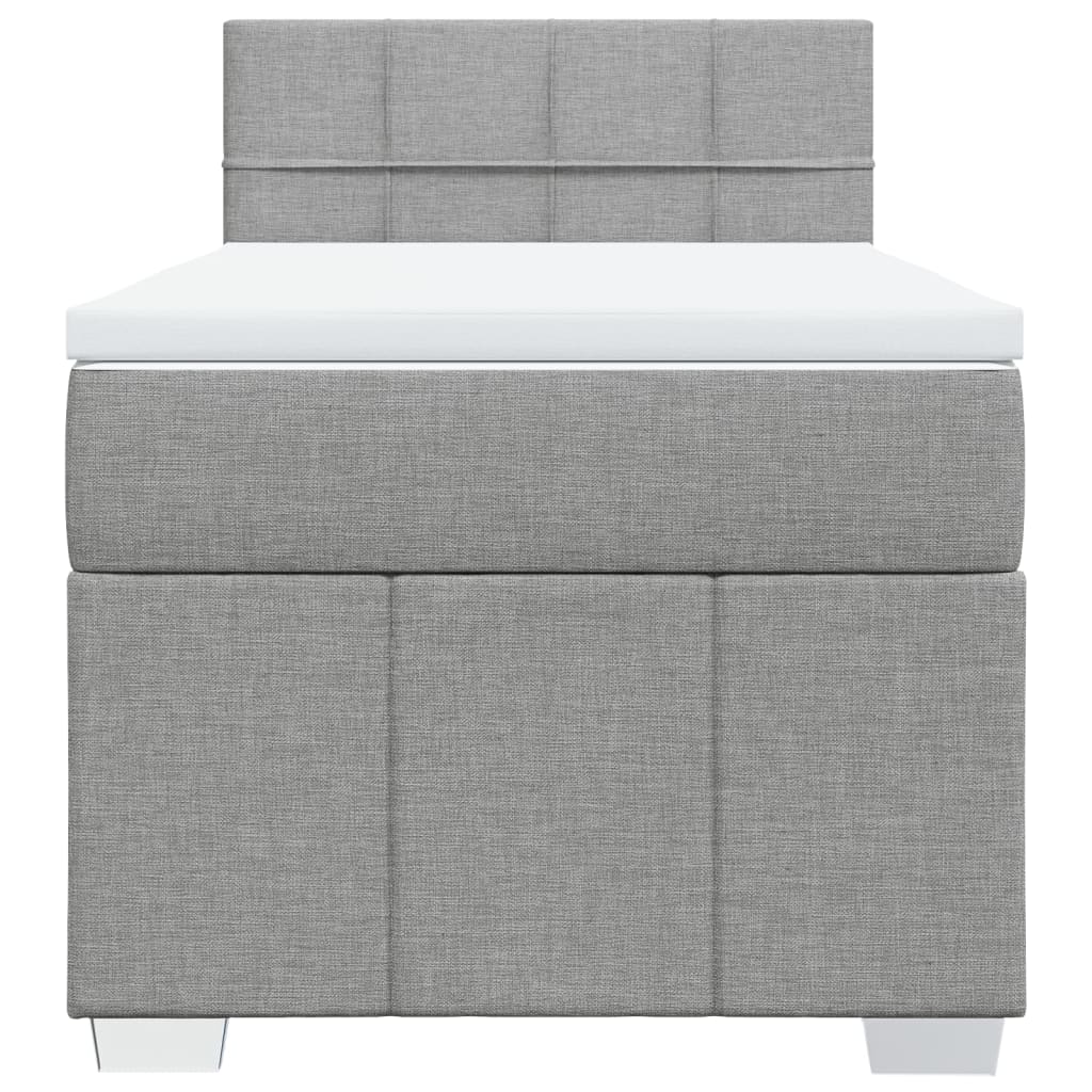 Sommier à lattes de lit avec matelas Gris clair 90x200 cm Tissu