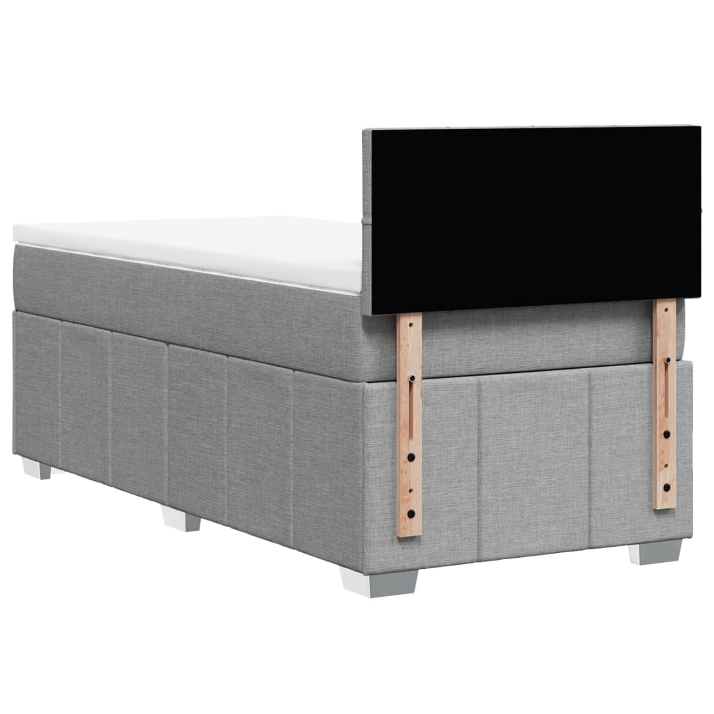 Sommier à lattes de lit avec matelas Gris clair 90x200 cm Tissu - XIOS