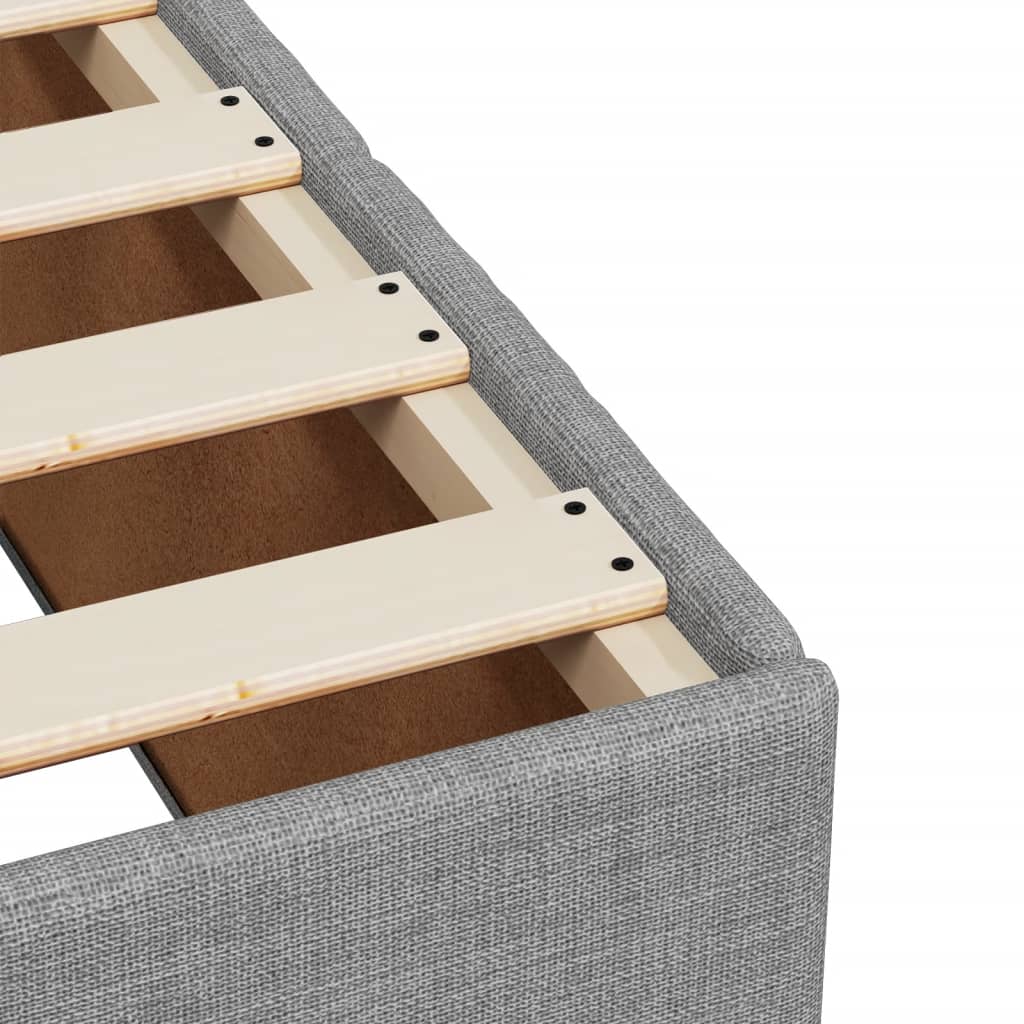 Sommier à lattes de lit avec matelas Gris clair 90x200 cm Tissu - XIOS