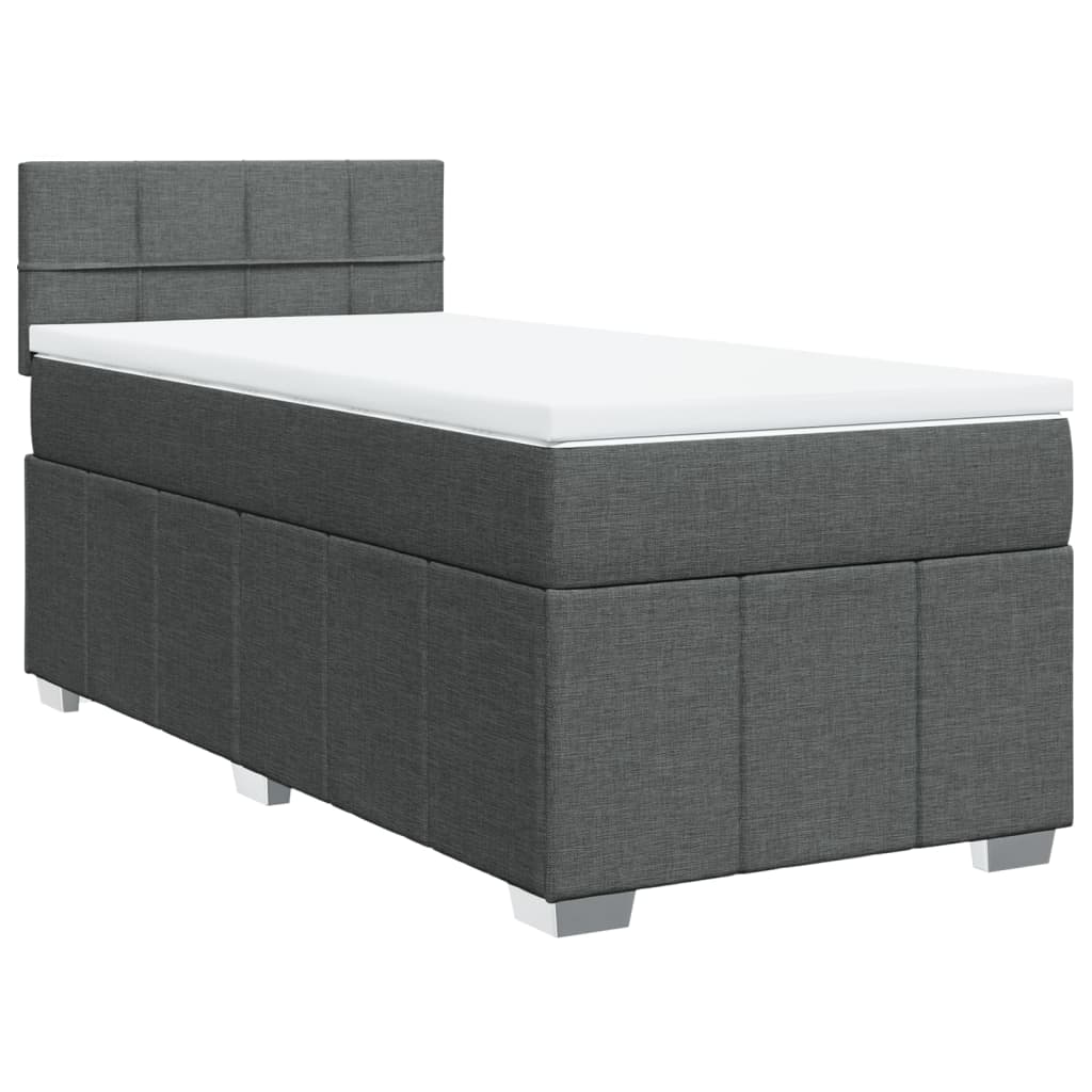 Sommier à lattes de lit avec matelas Gris foncé 90x200 cm Tissu - XIOS