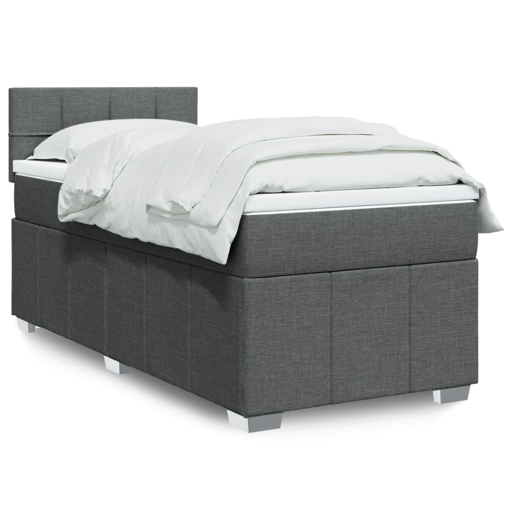 Sommier à lattes de lit avec matelas Gris foncé 90x200 cm Tissu - XIOS