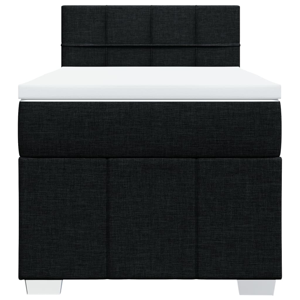 Sommier à lattes de lit avec matelas Noir 90x200 cm Tissu - XIOS