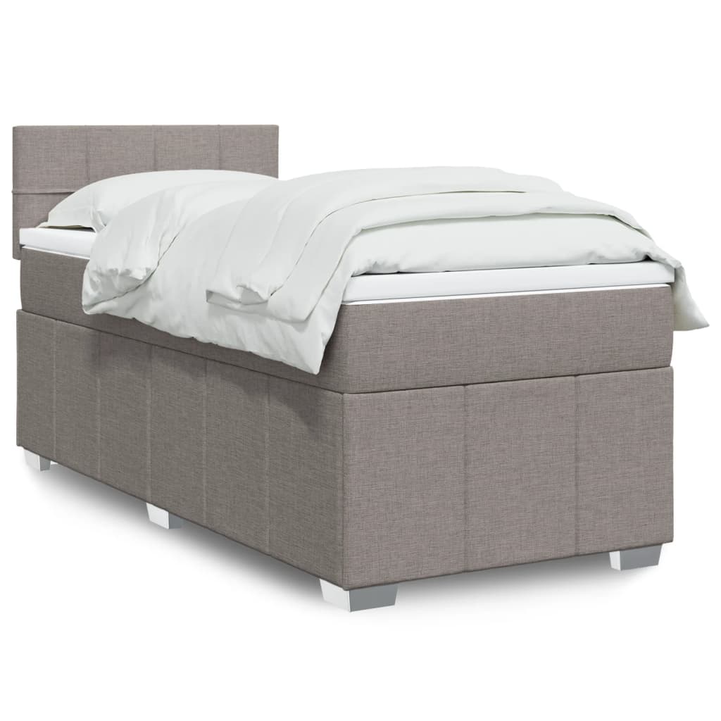 Sommier à lattes de lit avec matelas Taupe 90x200 cm Tissu - XIOS