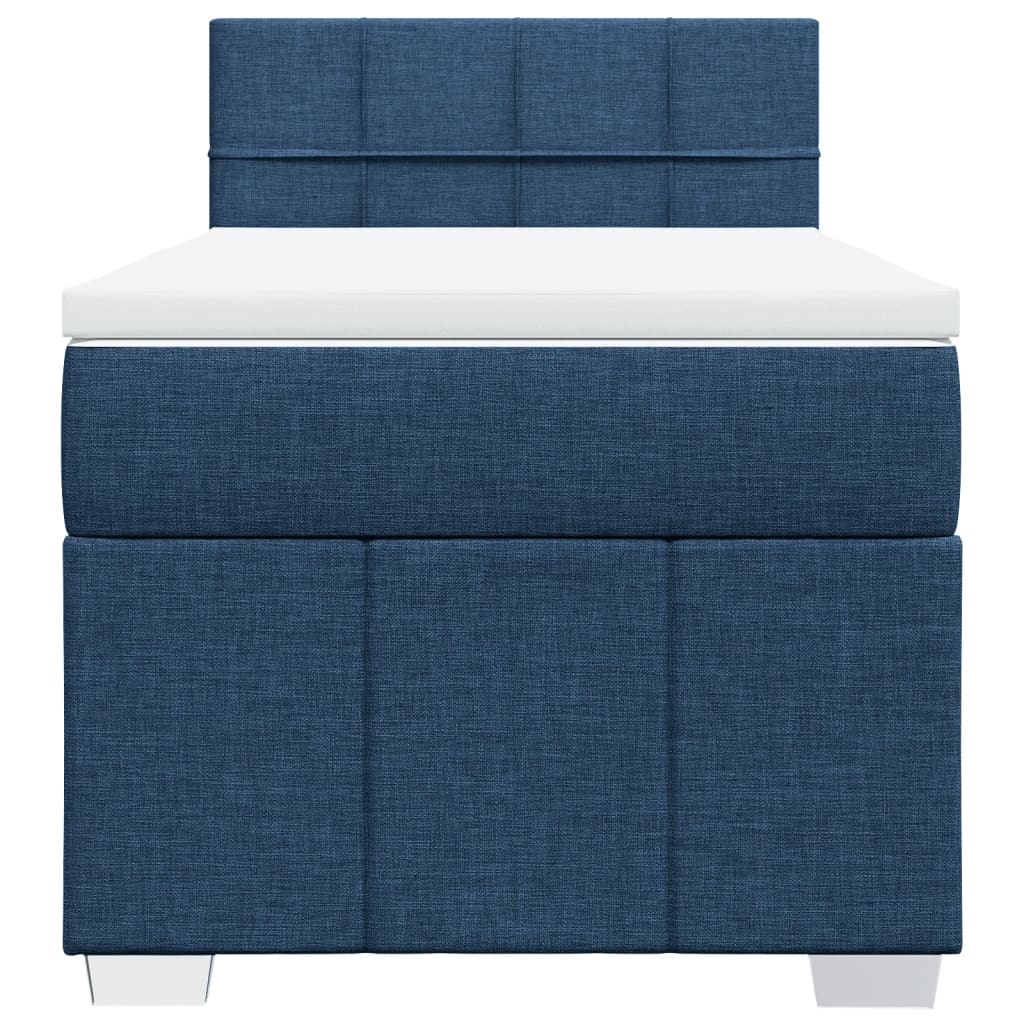 Sommier à lattes de lit avec matelas Bleu 90x200 cm Tissu - XIOS