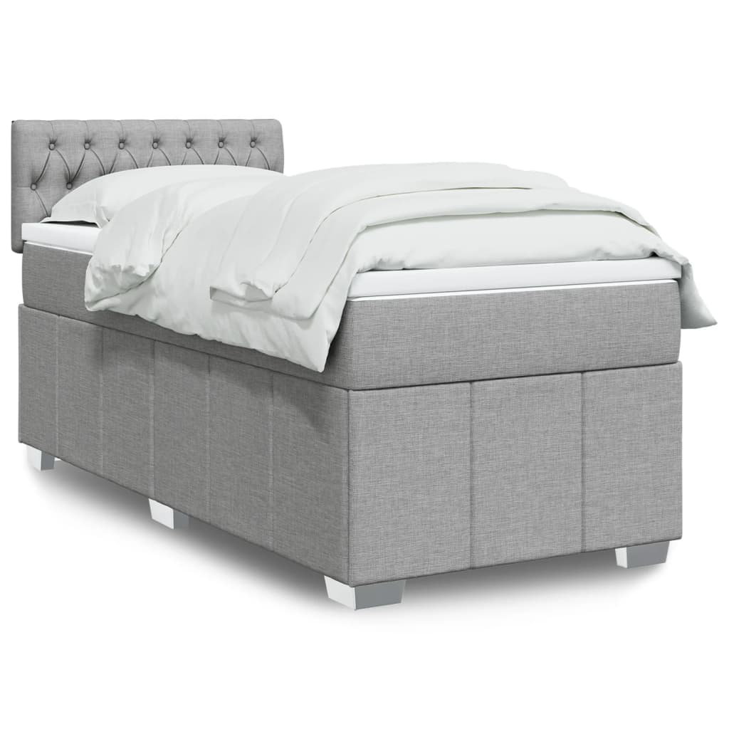 Sommier à lattes de lit avec matelas Gris clair 90x200 cm Tissu - XIOS